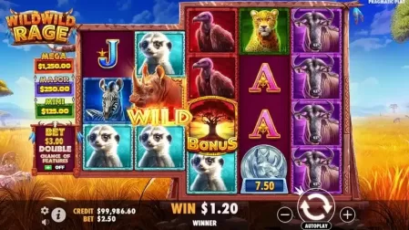 Wild Wild Rage slot screenshot 2