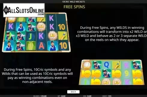 Free Spins feature screen