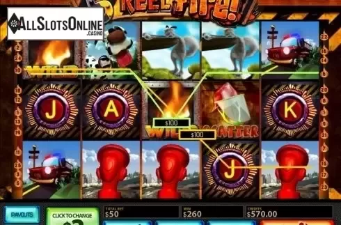 Wild Win screen. 5-Reel Fire from MultiSlot