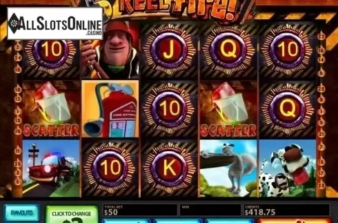 Reel screen. 5-Reel Fire from MultiSlot