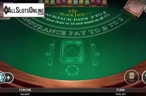 Reels screen. Blackjack VIP (Platipus) from Platipus
