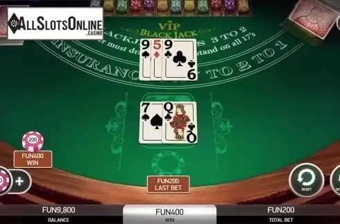 Win screen. Blackjack VIP (Platipus) from Platipus