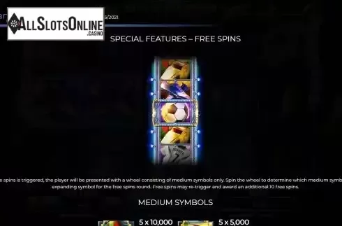Free Spins feature screen