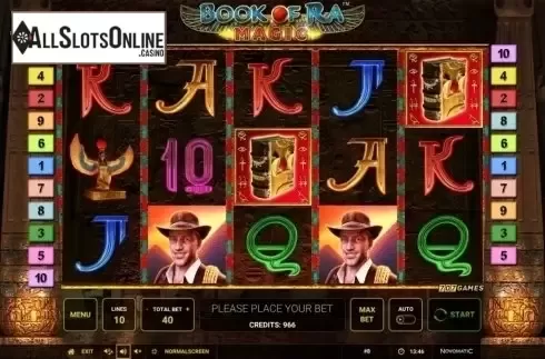 Reels screen. Book of Ra Magic from Greentube