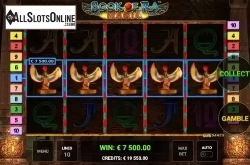 5 of a kind win screen. Book of Ra Magic from Greentube
