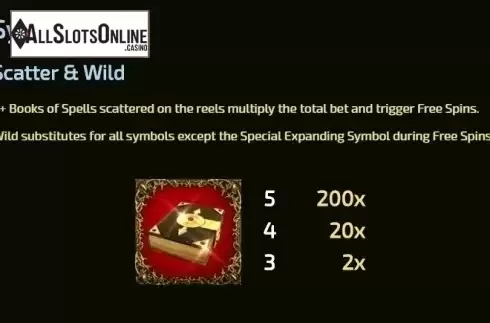 Paytable 2. Book of Spells (Tom Horn Gaming) from Tom Horn Gaming