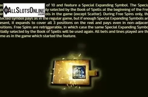 Paytable 1. Book of Spells (Tom Horn Gaming) from Tom Horn Gaming