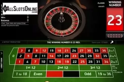 Game Screen. British Roulette Live Casino from NetEnt