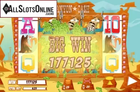 Big win. CANYON CASH from Chance Interactive