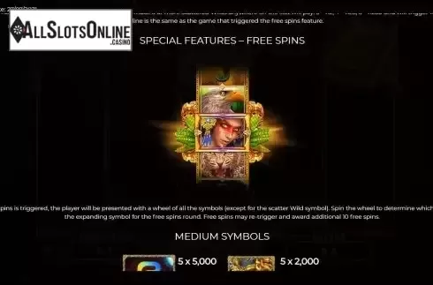 Free Spins Feature screen