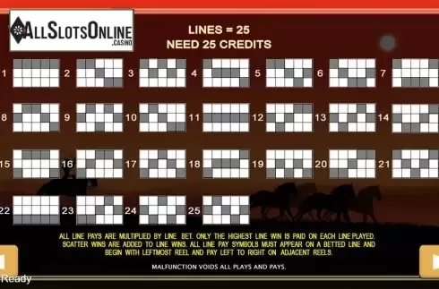 Paytable 3. Cow Girl from PlayStar