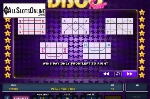 Paytable 4. Disco Fever (Zeus Play) from Zeus Play