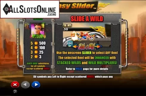 Paytable 1. Easy Slider from NextGen