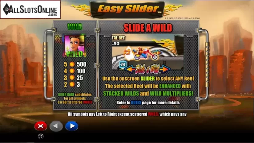 Paytable 1. Easy Slider from NextGen