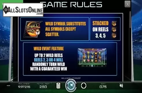 Symbol Screen. Football Pro from Caleta Gaming