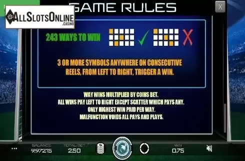 Game Rules. Football Pro from Caleta Gaming