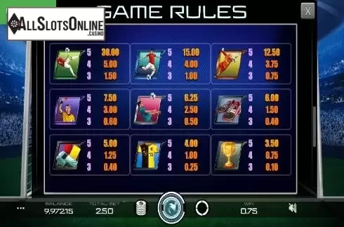 Max Win Screen. Football Pro from Caleta Gaming