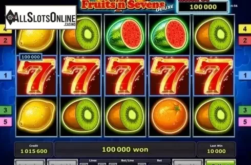 Screen 1. Fruits'n Sevens deluxe from Greentube