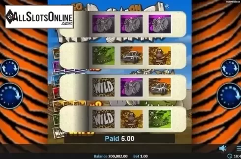 Win Screen. Go Wild on Safari Pull Tab from Realistic