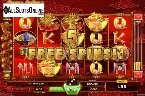 Freespins win. Golden Dragon (GameArt) from GameArt