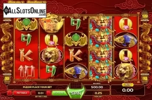 Reels screen. Golden Dragon (GameArt) from GameArt