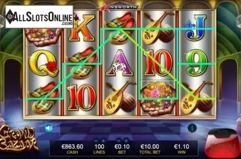 Win screen. Grand Bazaar from Ainsworth