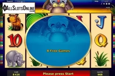 Win Screen . Hypno Hippo from Novomatic