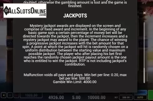 Jackpots. Katanas of Time from Fazi