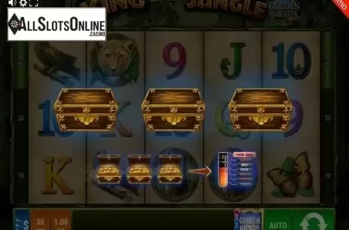 Golden Nights feature screen. King of the Jungle GDN from Gamomat
