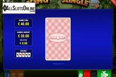 Gamble screen. King of the Jungle GDN from Gamomat