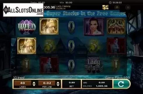 Wild screen 2. Lady Helsing from High 5 Games