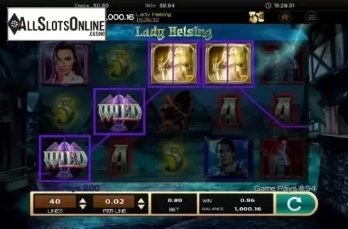 Wild screen 1. Lady Helsing from High 5 Games