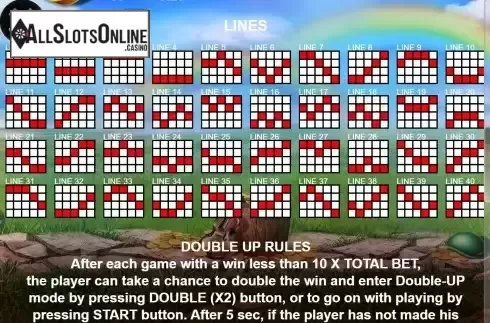 Pay Lines screen