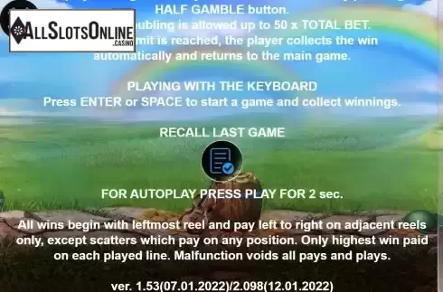 Game Rules screen 2