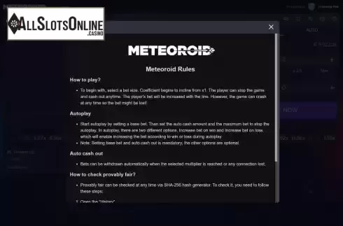 Game Rules screen