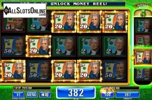 Win Screen. Money Rain High Denom from Incredible Technologies