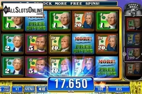 Win Screen 5. Money Rain High Denom from Incredible Technologies