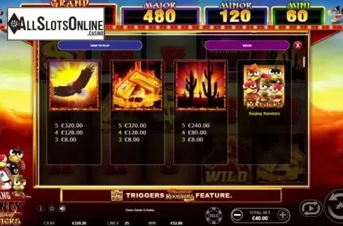 Paytable 2. Mustang Money RR from Ainsworth