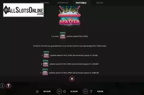 Free Spins screen