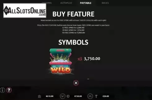 Buy Feature screen