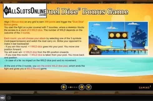 Features . Pirates Dice from GAMING1