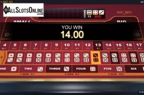 Win screen 2. Sic Bo (Switch Studios) from Switch Studios