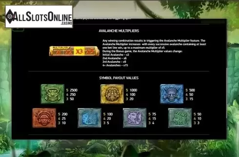 Paytable 2. Signs of Maya from Playreels