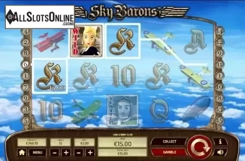 Wild Win screen. Sky Barons from Tom Horn Gaming
