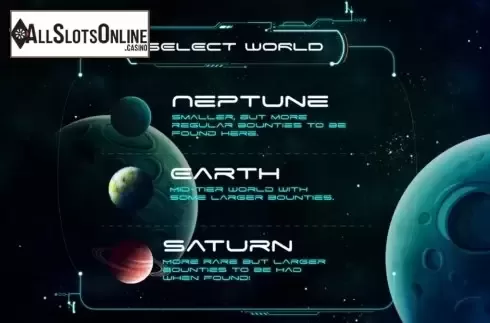Play mode screen. Space Bounty from Cubeia