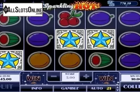Win screen. Sparkling Hot from AlteaGaming