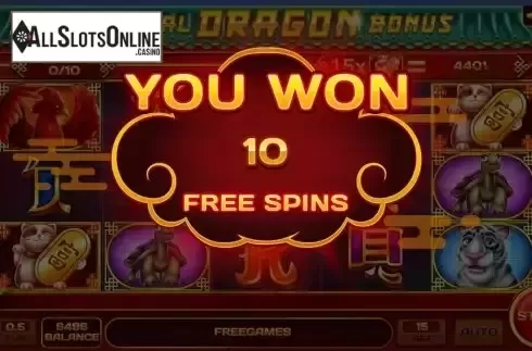 Free Spins screen