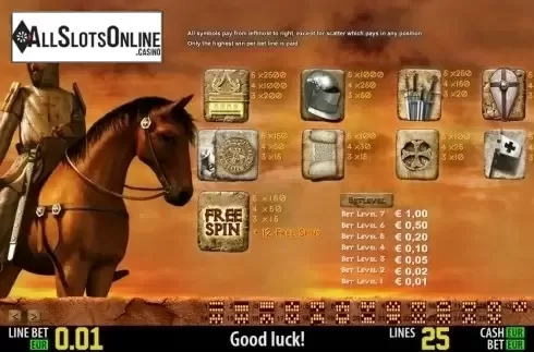 Paytable 1. The Last Crusade HD from World Match