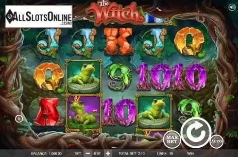 Game Workflow screen . The Witch from Booongo