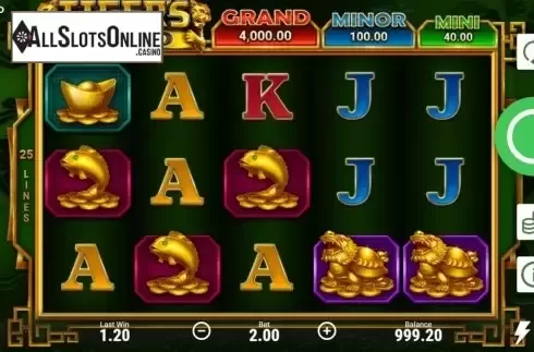 Reel Screen. Tiger's Gold Hold and Win from Booongo